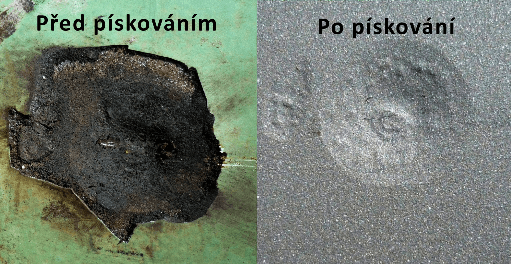 Před a po pískování
